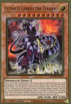 MGED-EN014 Ultimate Conductor Tyranno Premium Gold Rare Mixed Ed NM YuGiOh TCG - Image 1