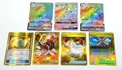 Lot of 7 Gold and Rainbow Secret Rare Pokemon Trading Cards - Image 1