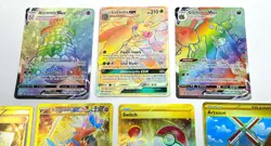 Lot of 7 Gold and Rainbow Secret Rare Pokemon Trading Cards - Image 2