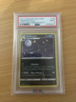 Pokemon TCG Umbreon SWSH129 Black Star Promo Holo Card PSA 9 - Image 1