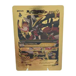Pokemon Mega Lucario EX 690hp Gold Foil Fan Art Collector Card TCG - Image 1