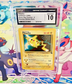 CGC 10 GEM MINT Pikachu 1999 Black Star Promos 4 WB Movie Pokemon Card - PSA TAG - Image 1