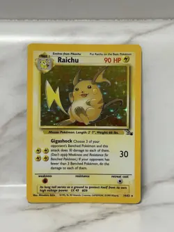 Raichu 14/62 LP Played Fossil Set 1999 Pokemon Card Holo Rare Holofoil - Image 1