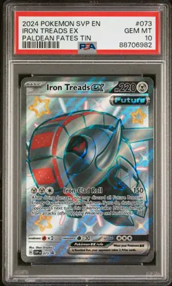 2024 PSA 10 Pokemon Iron Treads ex Paldean Fates Tin 073 Black Star Promo Card - Image 1