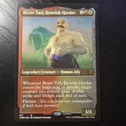 Bruse Tarl, Boorish Herder Mythic Foil Etched MTG Commander Legends #517 NM - Image 1