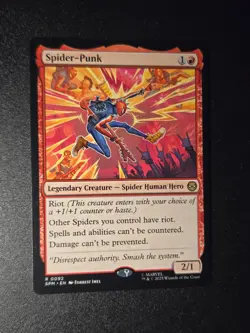 Spider-Punk 0092 ~ Rare MTG Marvel Spider-Man - Image 1