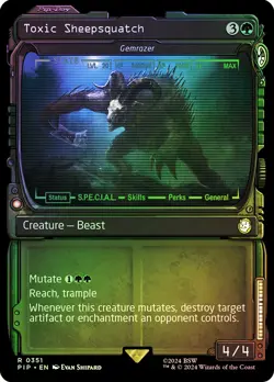 MTG FOIL Gemrazer Toxic Sheepsquatch Showcase - Fallout Commander #351 - Image 1