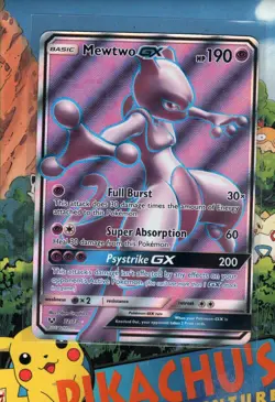 Pokemon TCG Mewtwo GX Full Art 72/73 Shining Legends PLAYED - Image 1