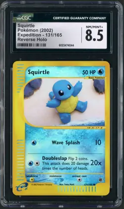 2002 Pokemon Expedition Squirtle Reverse Holo 131/165 CGC 8.5 - Image 1