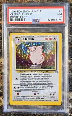 1999 Pokemon Jungle Prerelease Clefable 1 Holo PSA 7 NEAR MINT - Image 1