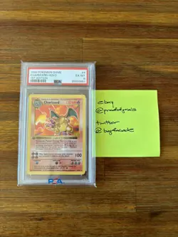 Pokemon Charizard Base Set 4/102 Holo 1st Edition Holo Rare PSA 6 EX-MT - Image 1