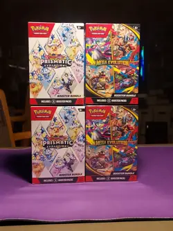 POKEMON PRISMATIC EVOLUTIONS & MEGA EVOLUTION⚡4 BOOSTER BUNDLE LOT⚡SHIPS ASAP⚡ - Image 1