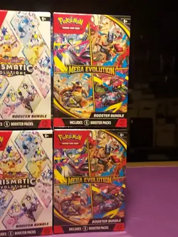 POKEMON PRISMATIC EVOLUTIONS & MEGA EVOLUTION⚡4 BOOSTER BUNDLE LOT⚡SHIPS ASAP⚡ - Image 3