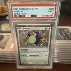 2024 POKEMON PAF EN-PALDEAN FATES SHINY RARE #202 SNORLAX PSA 9 - Image 1