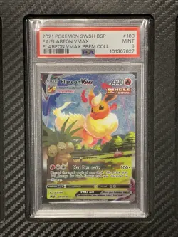 2021 PSA 9 FA Flareon VMAX #180 Full Art Alternate Art Promo SWSH180 Pokemon TCG - Image 1