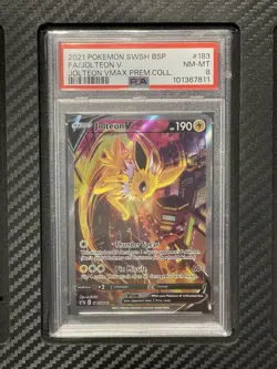 2021 PSA 8 FA Jolteon V #183 Full Art Alternate Art SWSH183 Pokemon TCG BSP - Image 1