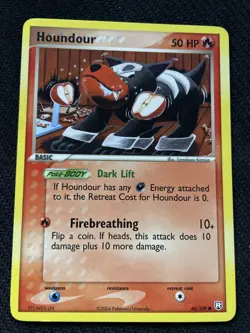 HOUNDOUR COMMUNE - POKEMON 60/109 EX TEAM ROCKETS RETURNS PROCHE DU NEUF ENGLISH - Image 1