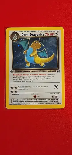 1st Edition Dark Dragonite 5/82 Holo Rare Team Rocket 2000 Pokemon GRADE WORTHY! - Image 1