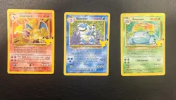 25th Anniversary CHARIZARD VENUSAUR BLASTOISE Celebration Set Holo Pokemon Nm - Image 1