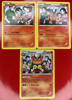 Pokemon TCG Emboar Pignite Tepig 25/26/27/113 Legendary Treasures Holo Rare LP - Image 1