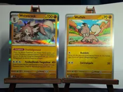 Wolwerock 085/159 Holo ⭐+ Wuffels 084 Pokemon Karte 🇩🇪Reisegefahrten🌍 - Image 1