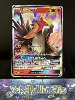 Pokemon Card Entei GX 10a/73 Ultra Rare Full Art Holo Shining Legends NM - Image 1