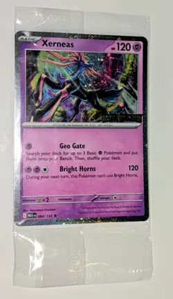 Pokemon Xerneas Card Mega Evolutions Stamp Promo 064/132 - Image 1