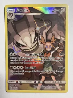 Steelix 247/236 Secret Rare Pokemon Card - Sun & Moon Cosmic Eclipse set - Image 1