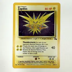 Zapdos 15/62 Fossil Pokemon tcg Card Unlimited Holo Rare LP/NM - Image 1