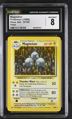 CGC 8 Magneton 9/102 Holo Base Set Pokemon Card - Image 1