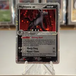 NM! Pokemon TCG Mightyena EX Holon Phantoms Holo Ultra Rare Card 101/110 2006 - Image 1