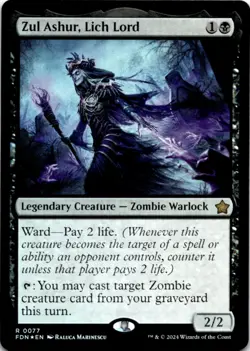 MTG Zul Ashur, Lich Lord Foil NM Foundations Magic 77 - Image 1