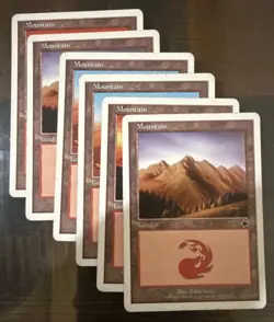 Magic The Gathering Starter White Border Land Lot - Image 5