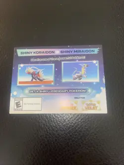 Pokemon Scarlet And Violet Serial Codes Shiny Koraidon or Miraidon UNSCRATCHED! - Image 1
