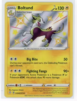 Pokemon TCG - Boltund SV40/SV122 - Shining Fates - Baby Shiny Holo - Image 1