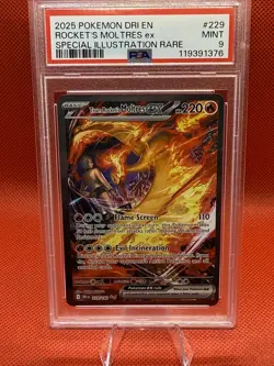 2025 Rocket’s Moltres ex Pokemon Destined Rivals DRI EN #229 SIR Mint PSA 9 - Image 1
