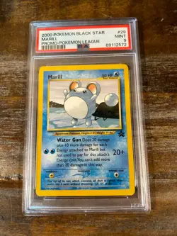 POKEMON 2000 Black Star Promo Pokemon League MARILL #29 PSA 9 Mint RARE - Image 1