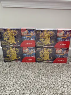 🔥 4 BOXES ✅ Pokemon Surging Sparks ETB + Booster Bundle Costco 2-Pack SEALED 🚀 - Image 1