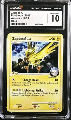 Zapdos 12/99 Platinum Arceus Pokemon Holo CGC 10 GEM MINT - Image 1