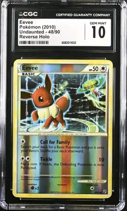 POP 1 Pokemon Eevee 48/90 Undaunted HGSS Reverse Holo CGC 10 GEM MINT - Image 1