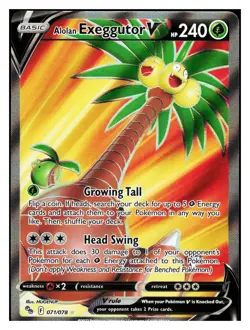 Pokemon Go Alolan Exeggutor V 071/078 Ultra Rare - Image 1