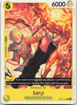 Sanji (105) Emperors in the New World OP09-105 One Piece Card NM - Image 1