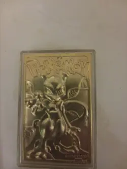 1999 Pokemon "Mewtwo" 23 Karat Gold Plated Special Edition Trading Card - Image 1