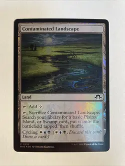 1x Mtg Modern Horizons 3 Contaminated Landscape Foil NM/M Magic The Gathering - Image 1