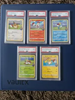 Pikachu Sobble Scorbunny Eevee Grookey On The Ball Pokemon Futsal Promo PSA 9 - Image 1