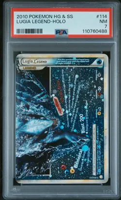 2010 POKEMON HEARTGOLD & SOULSILVER #114 LUGIA LEGEND-HOLO PSA 7 - Image 1