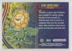 Sunflora Topps Pokemon TV Animation Edition Johto League Champions #192 2001 - Image 2