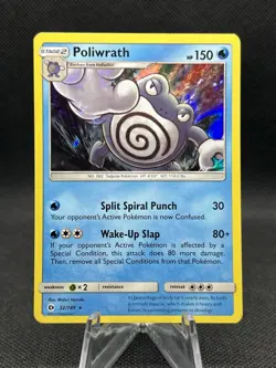 Pokemon TCG Sun & Moon Base Set Poliwrath Holo Rare 32/149 LP - Image 1
