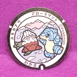 Snover Alolan Sandshrew Pokemon Manhole Type Seal Sticker Nintendo Japanese F/S - Image 1