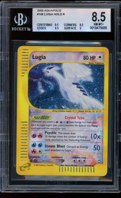 2003 Pokemon Crystal Lugia Aquapolis Holo Rare #149 BGS 8.5 NM-MT - Image 1